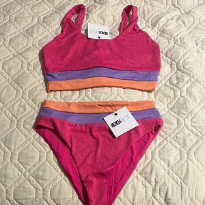 Beach Riot Coral Bay matching set size large BRAND NEW with tags